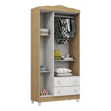 Guarda Roupa Mel Flat 3 Portas Branco Acetinado Amadeirado Foto mini 3