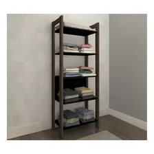 Guarda Roupa Modulado Closet 5 Prateleiras Az1005 Preto Nogal Foto mini  2