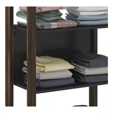 Guarda Roupa Modulado Closet 5 Prateleiras Az1005 Preto Nogal Foto mini  3