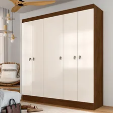 Guarda-roupa M贸veis Arapongas Guarda Roupa Helena Guarda Roupa Solteiro Helena Cor Freij贸/off Premium De Chapa Mdp 12 Mm Com 5 Portas De Dobradi莽as Foto mini 2
