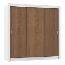 Guarda Roupa Roupeiro Casal Mônaco Madesa 3 Portas Correr Br Cor Branco/Rustic 10939B Foto mini  2