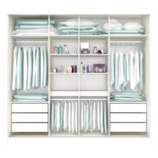 Guarda Roupa Sevilha Casal 3 Portas Correr 6 Gav. Cor Branco Foto mini 4