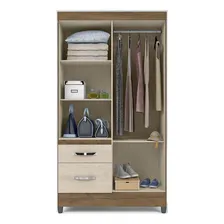 Guarda Roupa Solteiro 04 Portas Madri Castanho Wood - Moval Foto mini  3