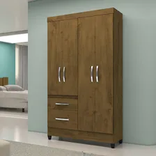 Guarda Roupa Solteiro 04 Portas Madri Castanho Wood - Moval Foto  mini 1