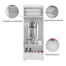Guarda Roupa Solteiro Com 2 Portas 1 Gavetas Dubai Hh Foto mini 4