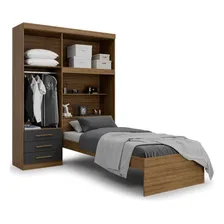 Guarda-roupa Solteiro Com Cama Solteiro 4 Portas 3 Wt Foto mini  2