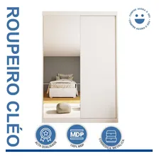 Guarda Roupa Solteiro Com Espelho 2 Porta De Correr Fg Cor Branco Foto mini  2