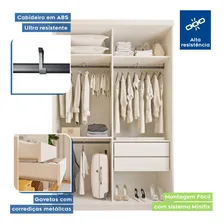 Guarda Roupa Solteiro Com Espelho 2 Porta De Correr Fg Cor Branco Foto mini 4