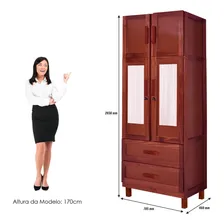Guarda-roupa Solteiro Com Espelho 4 Portas 2 Gavetas Biwt Foto mini 4