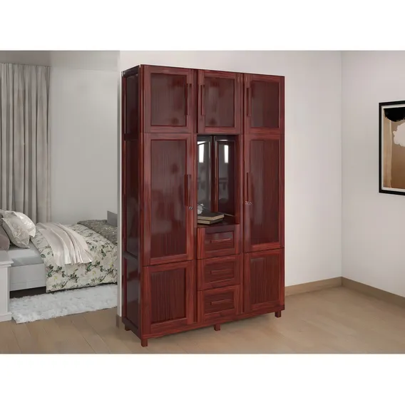 Guarda-roupa Solteiro Com Espelho 7 Portas 3 Gavetas Agwt Foto 1