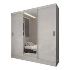 Guarda-roupa Solteiro Triunfo 3 Portas Espelho Branco Foto mini 1