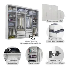Guarda Roupa Valencia Casal 6 Portas 6 Gav. Cor Branco Foto mini 4