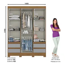 Guarda Roupas 3 Portas 4 Gavetas B55 Wt Foto mini 4