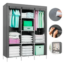 Guarda Roupas Armário Dobrável Organizador Multiuso - Cinza Foto mini 1