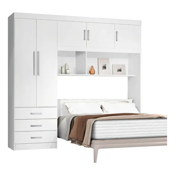 Guarda Roupas Casal Dormit贸rio 5 Portas Casal Cancun Branco Foto 1