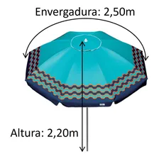 Guarda Sol Ibiza 2,50m Articulável Alumínio Turquesa 1605 Foto mini 4