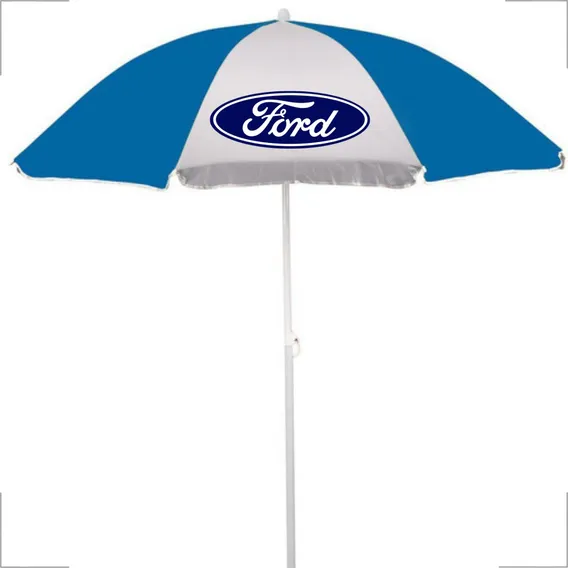 Guarda Sol Personalizado Logo Empresa Praia Propaganda Brind Cor Azul Azul E Branco Foto 1