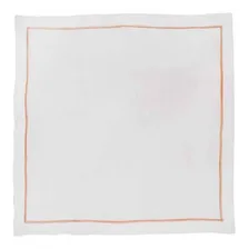 Guardanapo Linho Branco Bordado Bege 42x42 Foto  mini 1