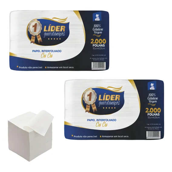 Guardanapo Papel Interfolhado 4000 Folhas 10x21 Cai Cai Foto 1