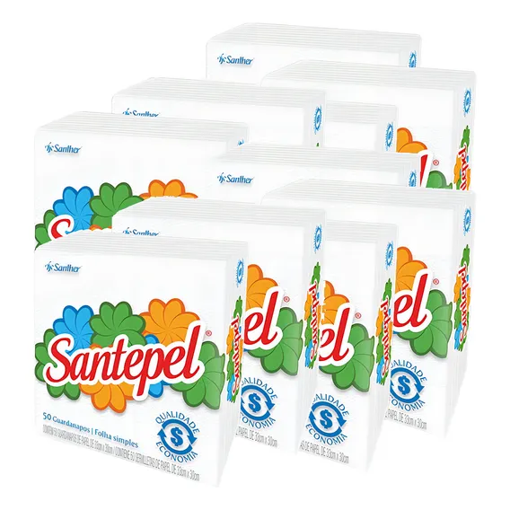 Guardanapo Santepel 50 Folhas Simples 24x22 Kit 10 Foto 1
