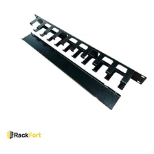Guia Cabo 1u X 50mm Com Tampa Click Para Rack Servidor 19 Cor Preto Foto mini 1