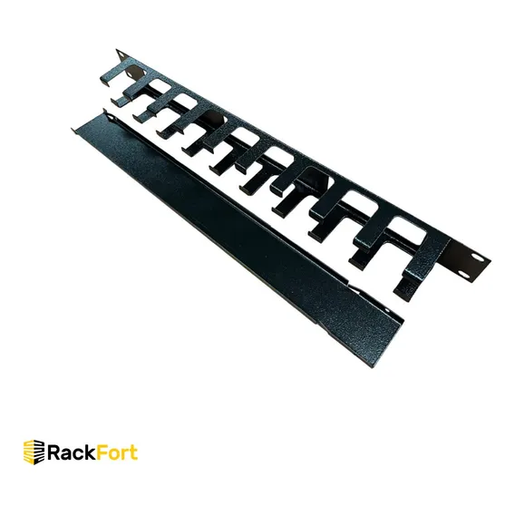 Guia Cabo 1u X 50mm Com Tampa Click Para Rack Servidor 19 Cor Preto Foto 1