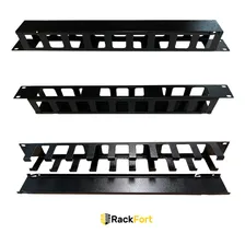 Guia Cabo 1u X 50mm Com Tampa Click Para Rack Servidor 19 Cor Preto Foto mini 2