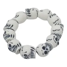 Guia Colar E Pulseira Firma Caveira Branca Guia Umbanda 50cm Foto mini 3
