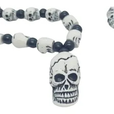 Guia Colar E Pulseira Firma Caveira Branca Guia Umbanda 50cm Foto mini 2