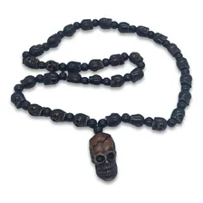 Guia Colar E Pulseira Firma Caveira Branca Guia Umbanda 50cm Foto mini 2