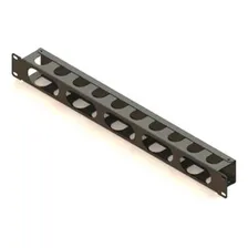 Guia De Cabos Horizontal Fechado 1u Para Racks 19 - Preto Foto mini 1