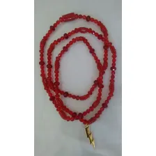 Guia Fio Cristal De Iansã Vermelha Umbanda Candomble Foto  mini 1