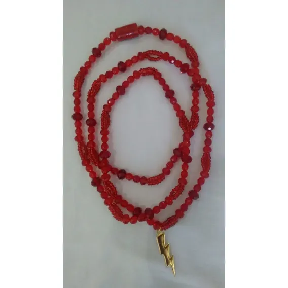 Guia Fio Cristal De Iansã Vermelha Umbanda Candomble Foto 1