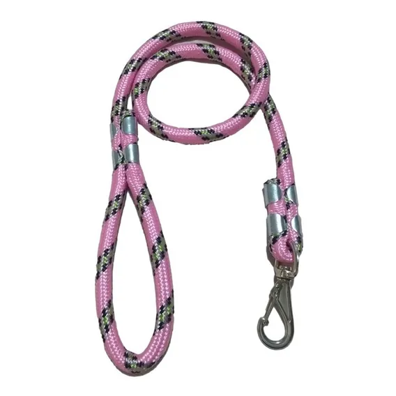 Guia Para Cachorro Grande Resistente Com 1 Metro Cor Rosa Guia Corda 1 Metros Foto 1