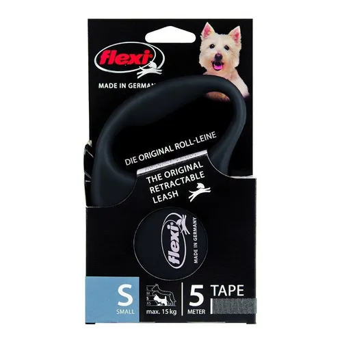 Guia Retratil 5m Flexi Fun Preto Fita P - Cães Até 15 Kg Foto 1