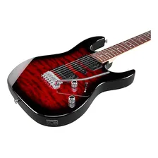Guitarra Electrica Ibanez Gio Grx70qa Trb Color Rojo Foto mini 2