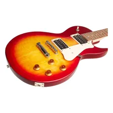 Guitarra Elétrica Cort Cr Series Cr100 Les Paul De Mogno Cherry Red Burst Brilhante Foto mini 3