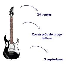 Guitarra Elétrica Ibanez Jem Jr Steve Vai Signature Preta Bk Cor Preto Orientação da mão Destro Foto mini 3