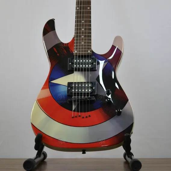 Guitarra Phx Gmc-1 Marvel Capitão América Foto 1