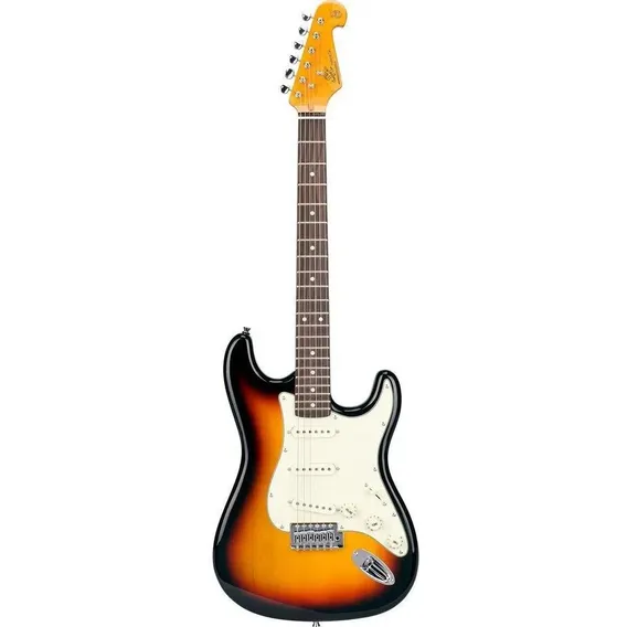 Guitarra Strato Sx Sst62 C/ 6 Cordas Aço Sunburst Com Capa Orientação da mão Destro Foto 1