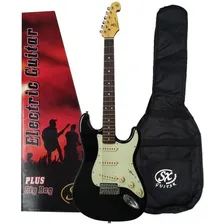 Guitarra Sx Sst62 Bk Preta Com Capa Bag Foto  mini 1