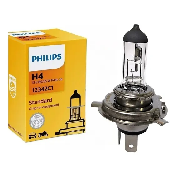 H4 Lâmpada Philips 12v 60/55w 12342c1 Farol Baixo E Alto Luz Branco-frio Foto 1