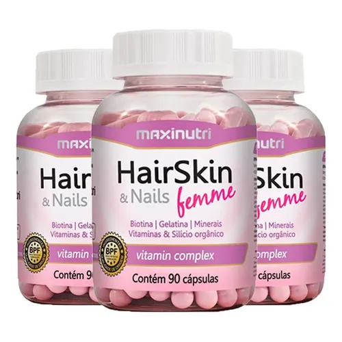 Hair Skin Femme - 3x 90 Cápsulas - Maxinutri Foto 1