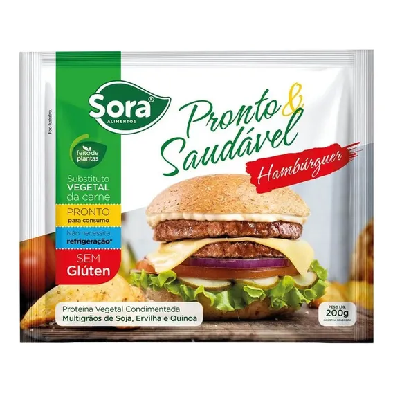 Hamburguer Vegetal - Sora - Pronto E Saudável 200g Foto 1