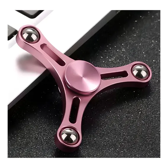 Hand Spinner Giratório Metal Hélice Rosa Foto 1