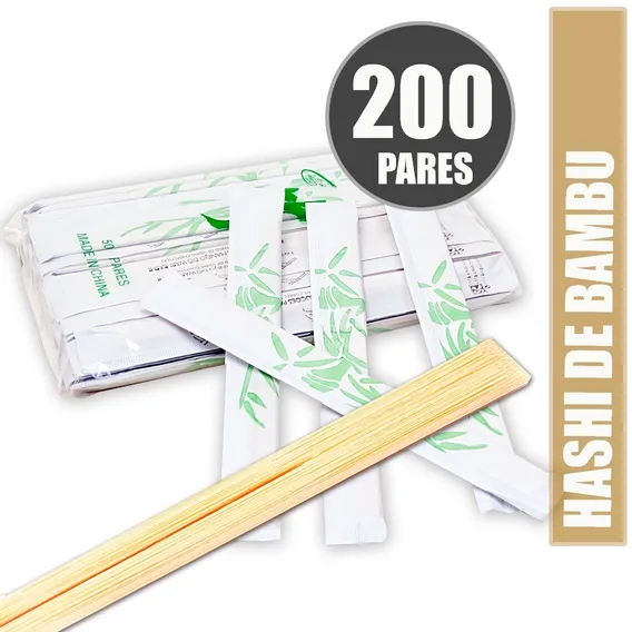 Hashi Waribashi De Bambu 20cm Com 200 Pares Descartavel Foto 1