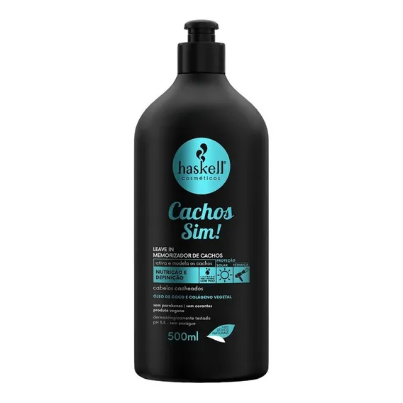 Haskell Cachos Sim Leave-in E Ativador Cachos 500ml Foto 1