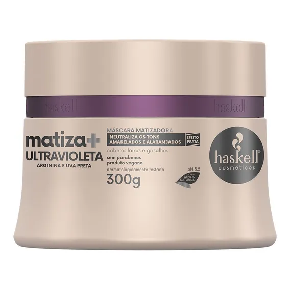 Haskell Máscara Matizadora Platinado Ultra Violeta Roxo 250g Foto 1