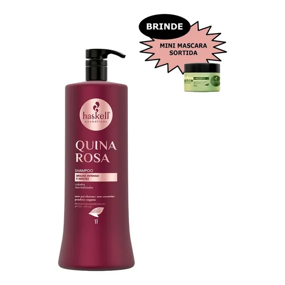 Haskell Shampoo Quina Rosa 1 Litro + Brinde Foto 1