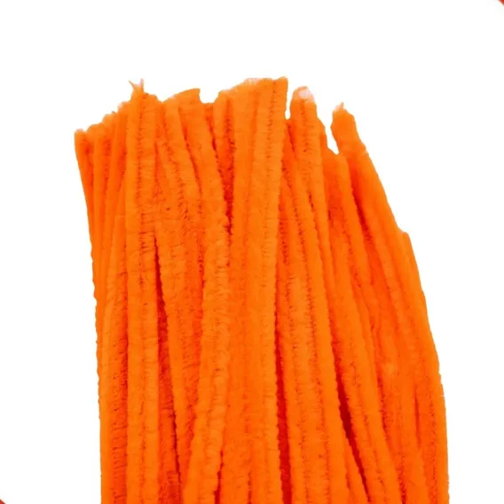 Haste De Chenille Artesanato Limpador Cachimbo 100 Un Cores Cor 410b - Laranja Escuro Foto 1